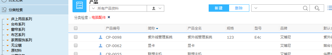 鵬為CRM產品分類檢索